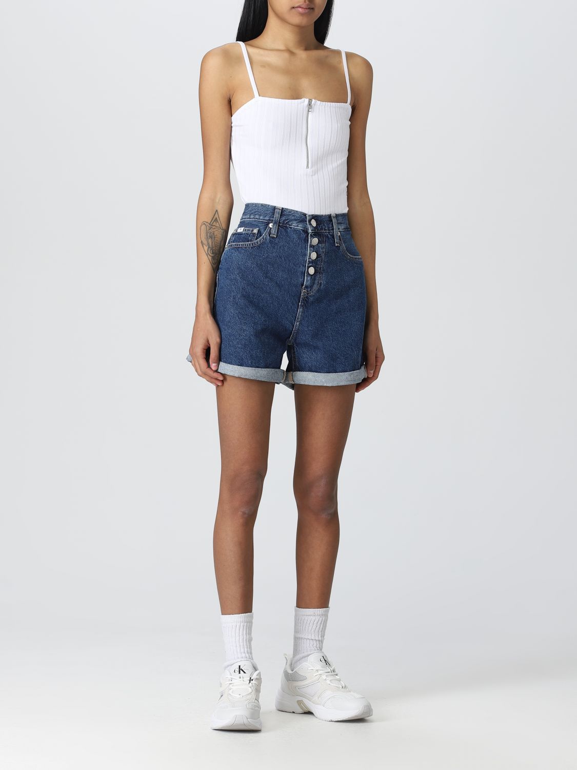 CALVIN KLEIN JEANS: short for woman - Denim | Calvin Klein Jeans short  J20J220639 online on 