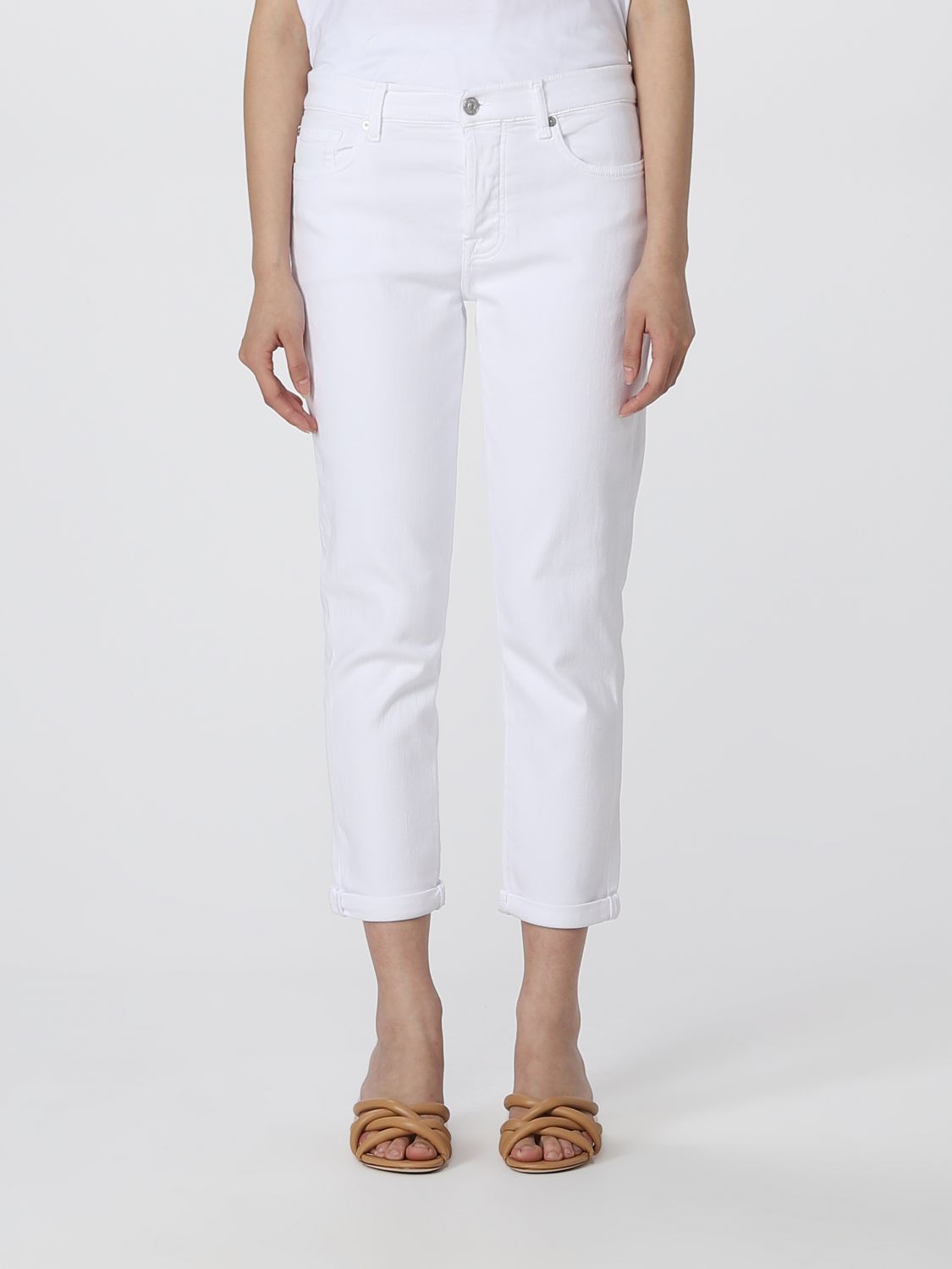 Trousers 7 For All Mankind: 7 For All Mankind trousers for women white 1