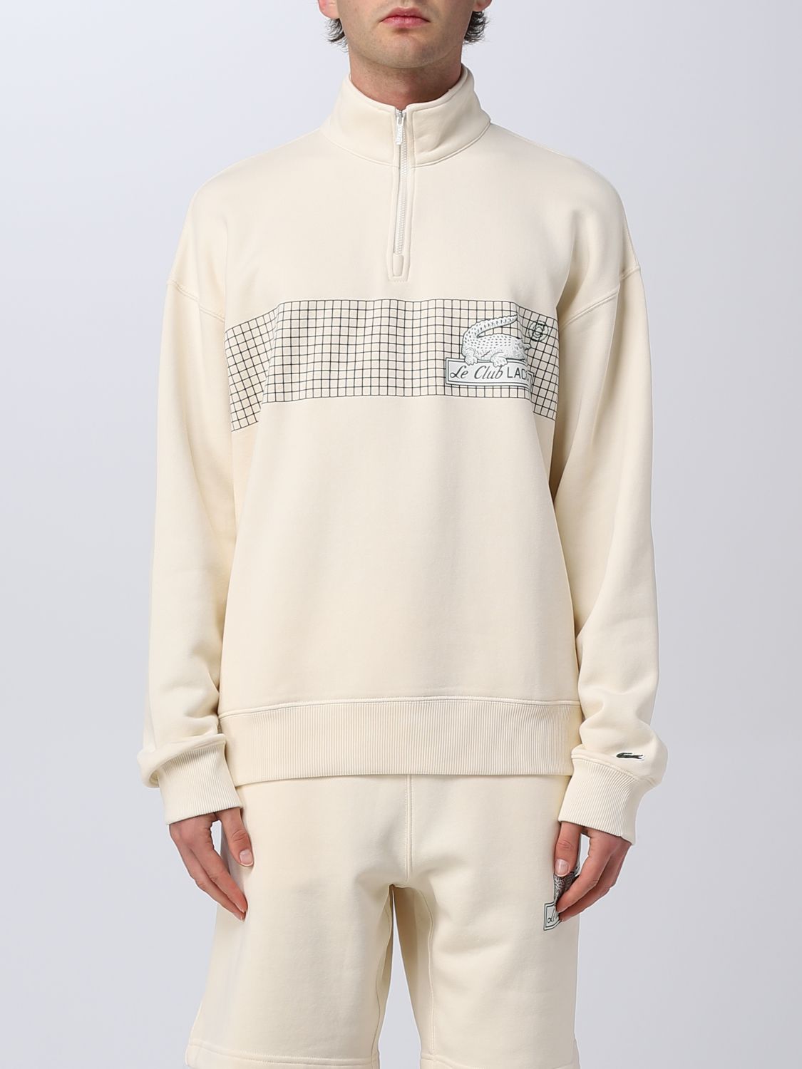 for man Yellow Cream | Lacoste sweatshirt SH5595 online on GIGLIO.COM