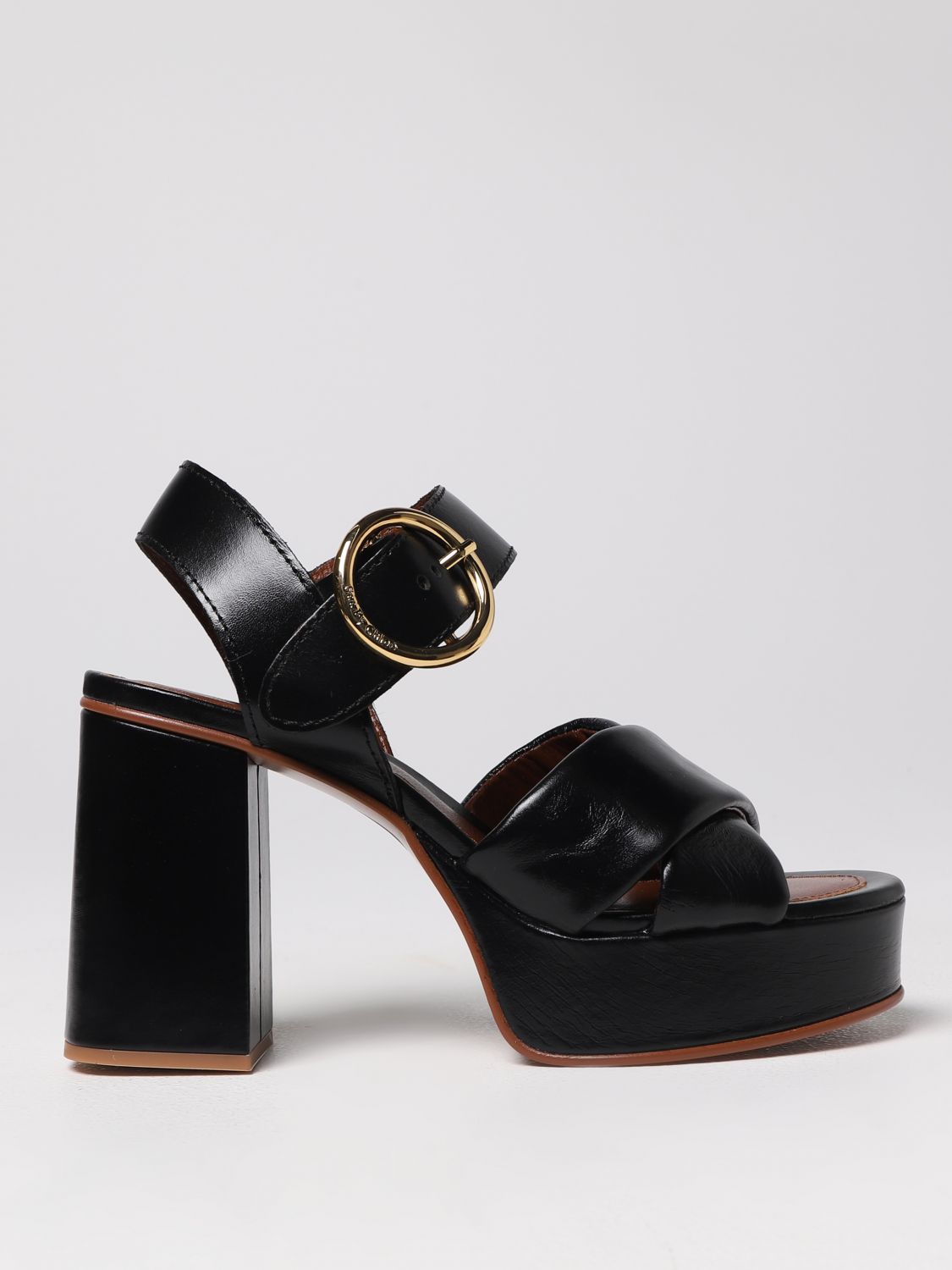 SEE BY CHLOÉ: New Gaucho sandals in nappa leather - Black | See By ...