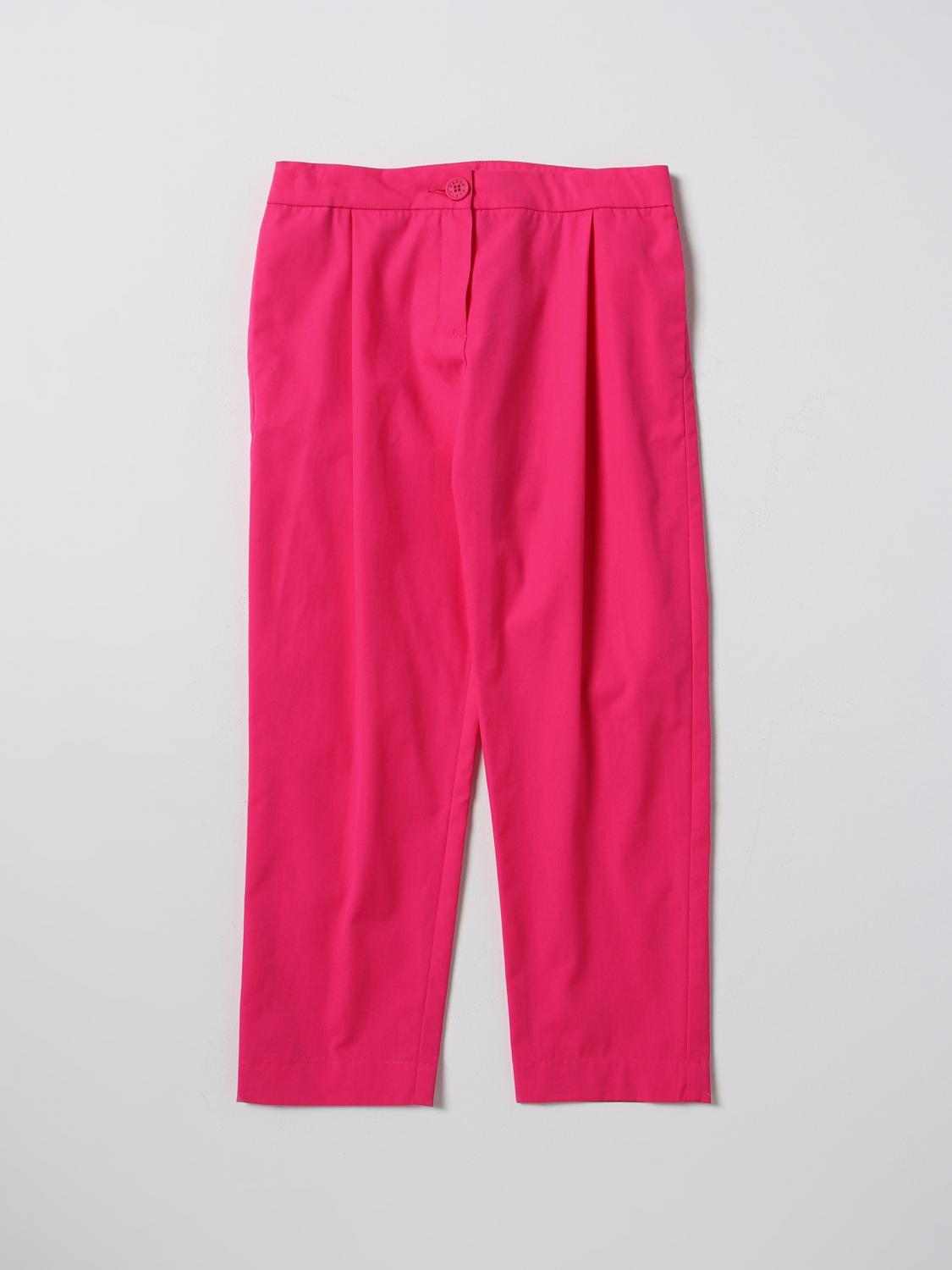 Kenzo Girls Fuschia Pink Cotton Poplin Trousers In Raspberry
