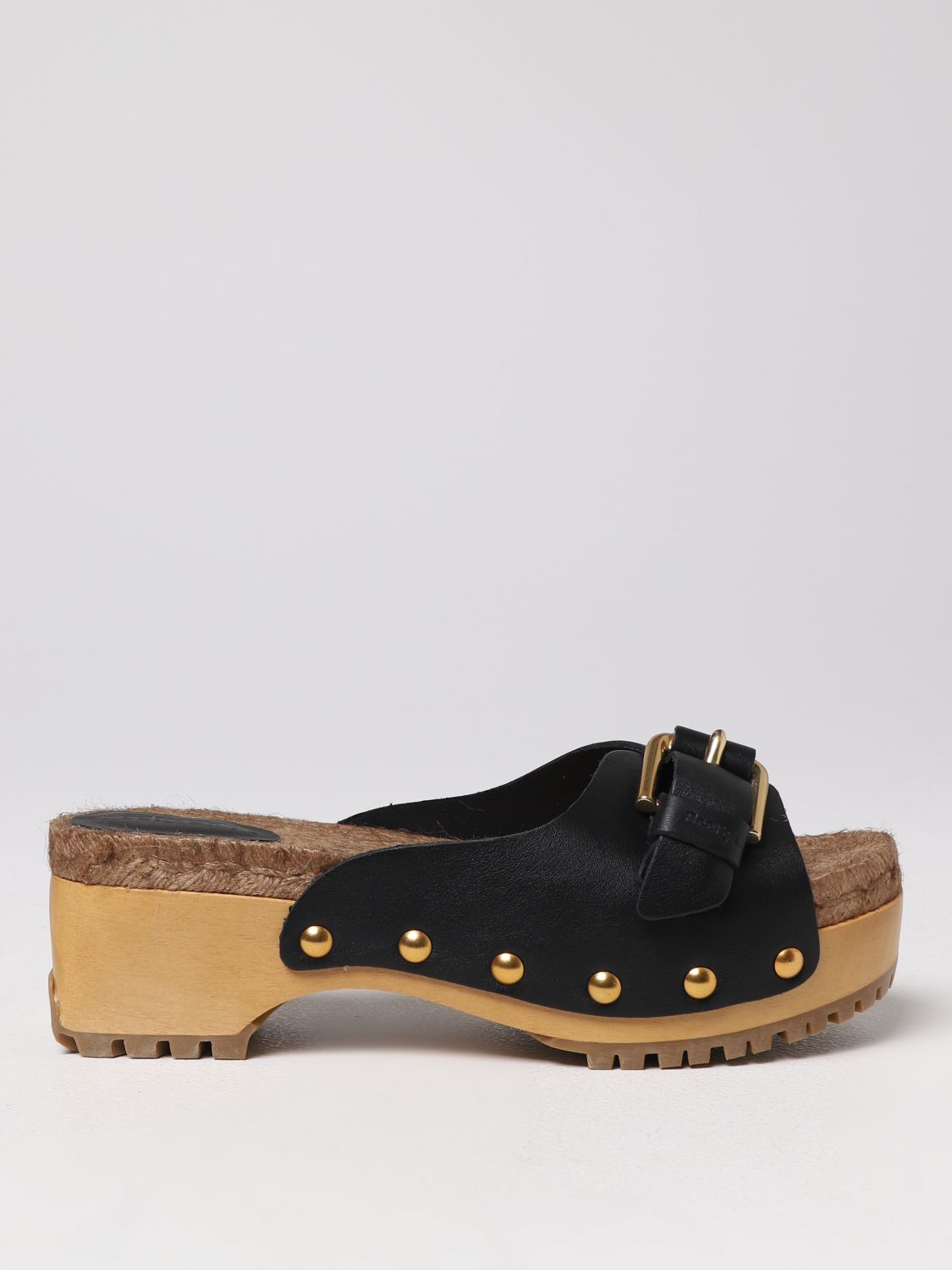 See By Chloé Joline Clog In Leather And Rope In Black