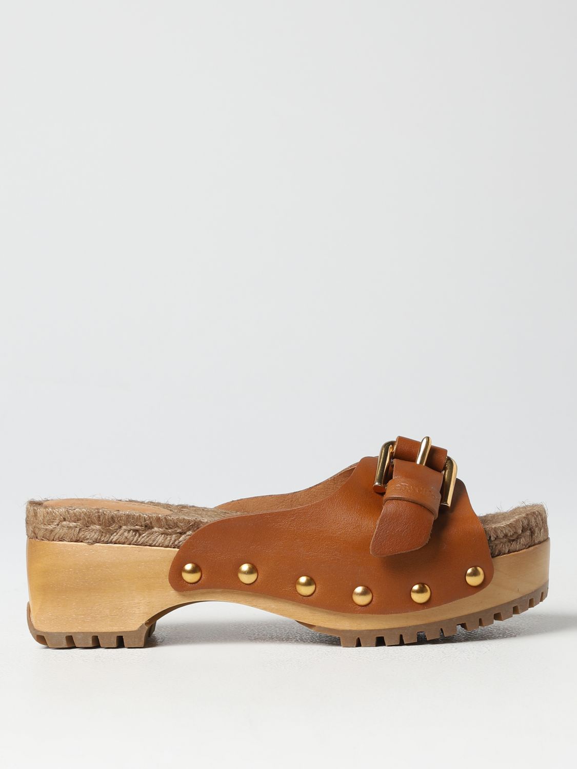 See By Chloé Joline Clog In Leather And Rope In Brown