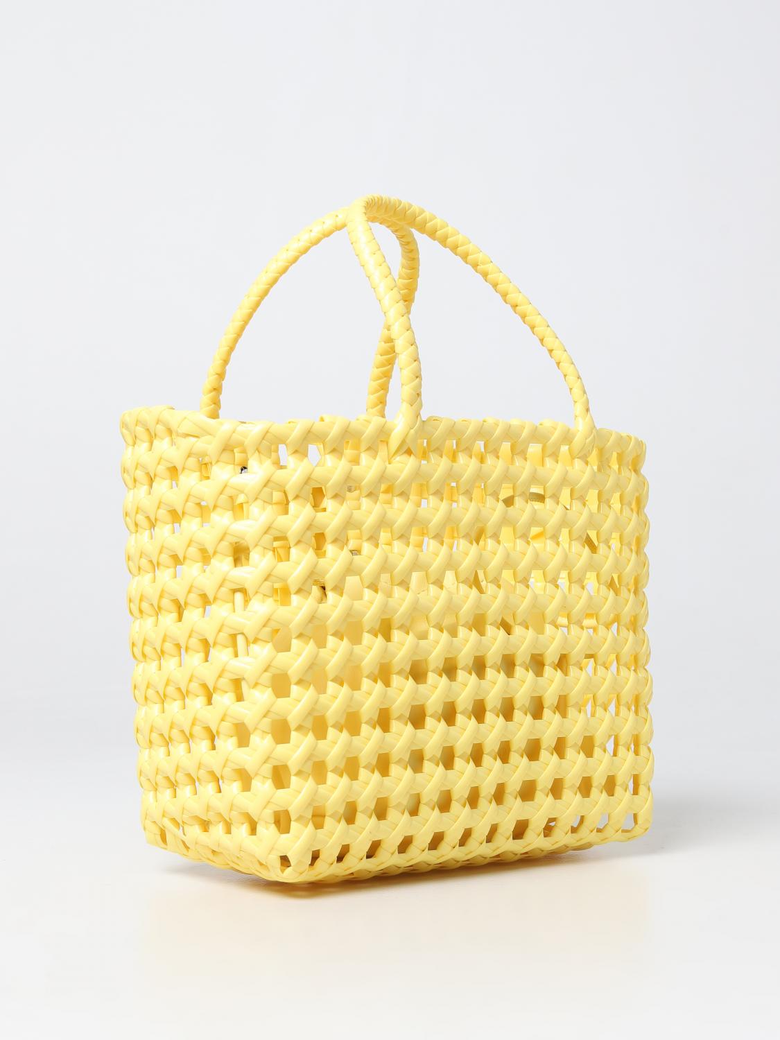 Borsa a mano Msgm: Borsa Msgm in PVC intrecciato giallo 2