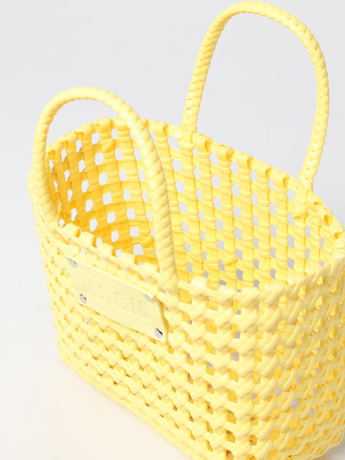 Borsa a mano Msgm: Borsa Msgm in PVC intrecciato giallo 4