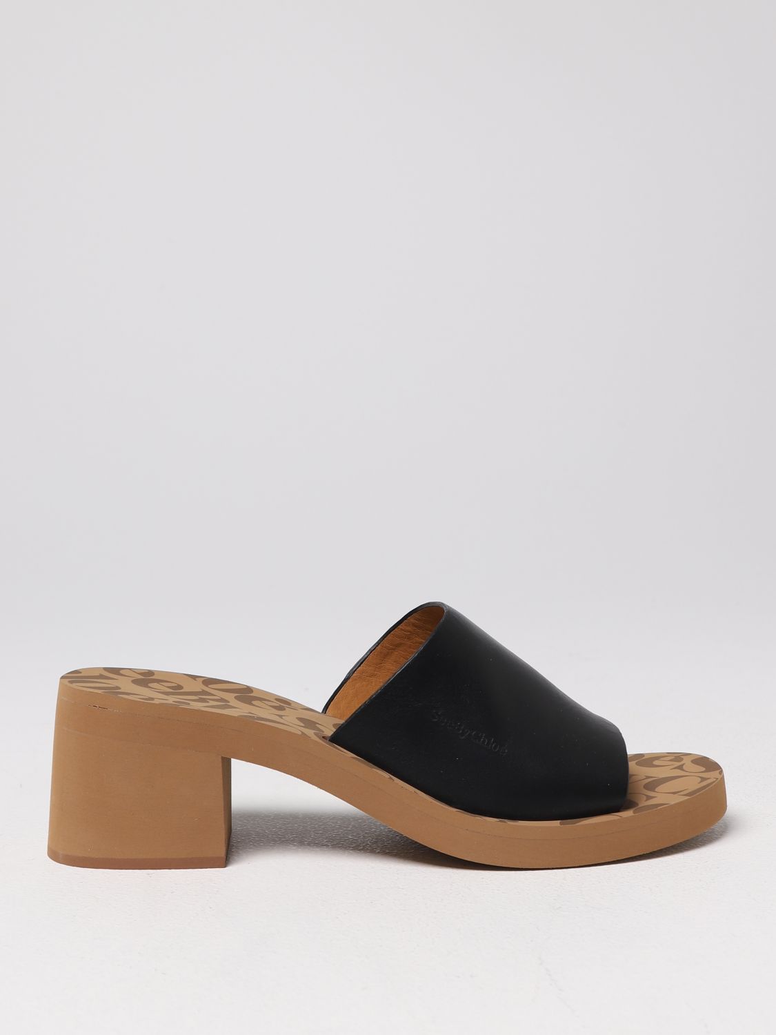 See By Chloé Joline Mules In Leather And Rubber In Black