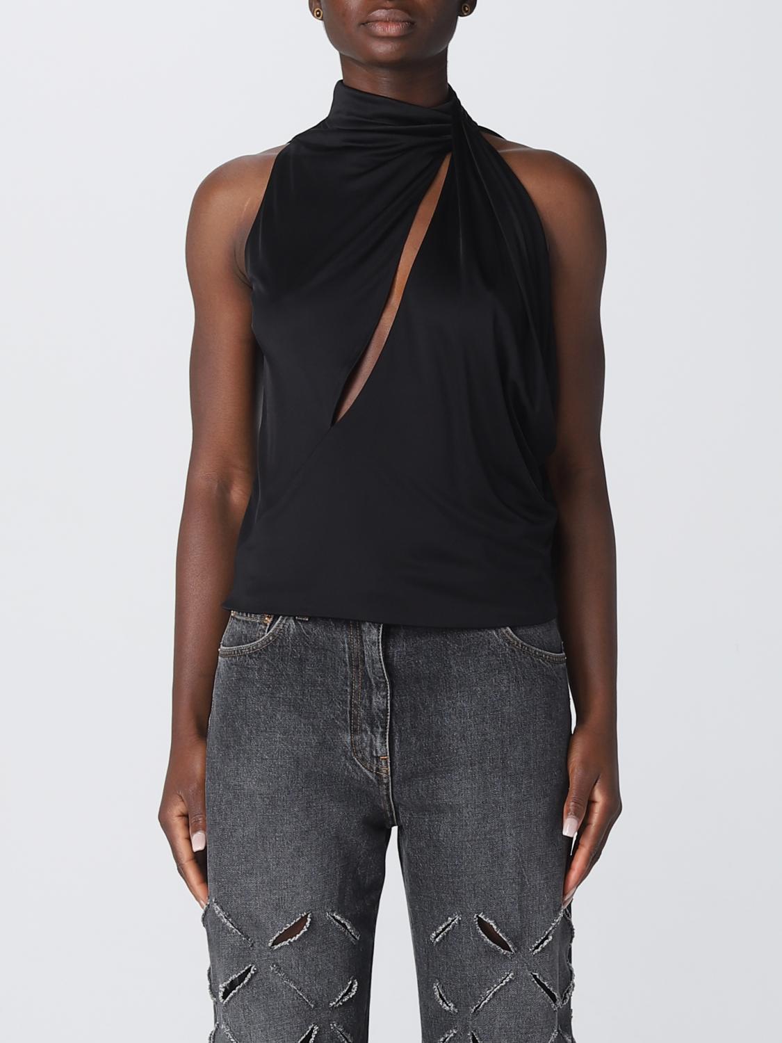 Versace Satin Top In Black