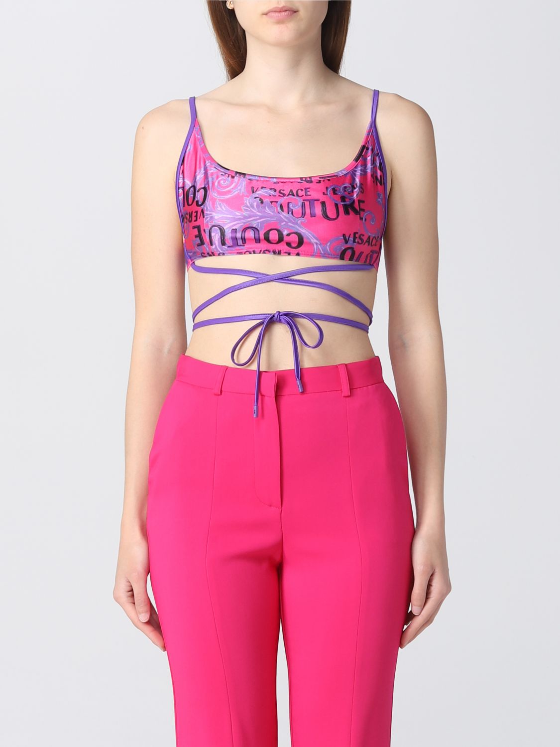 VERSACE JEANS COUTURE, Pink Women's Crop Top