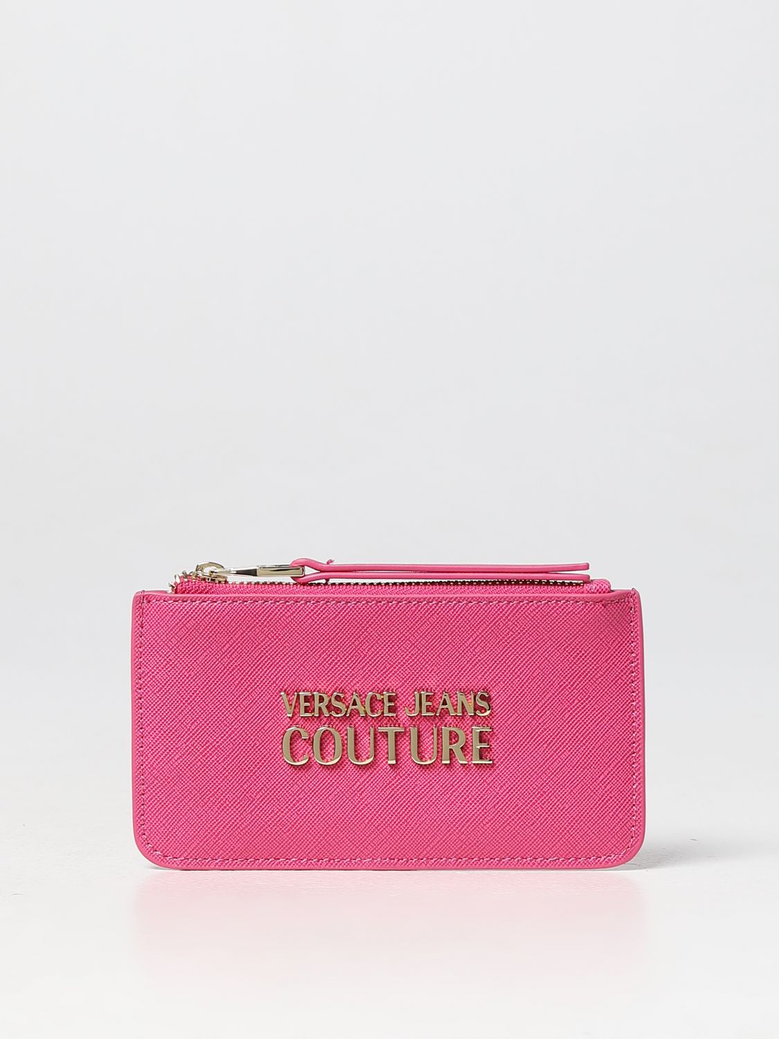 VERSACE JEANS COUTURE: credit card holder in saffiano synthetic leather ...