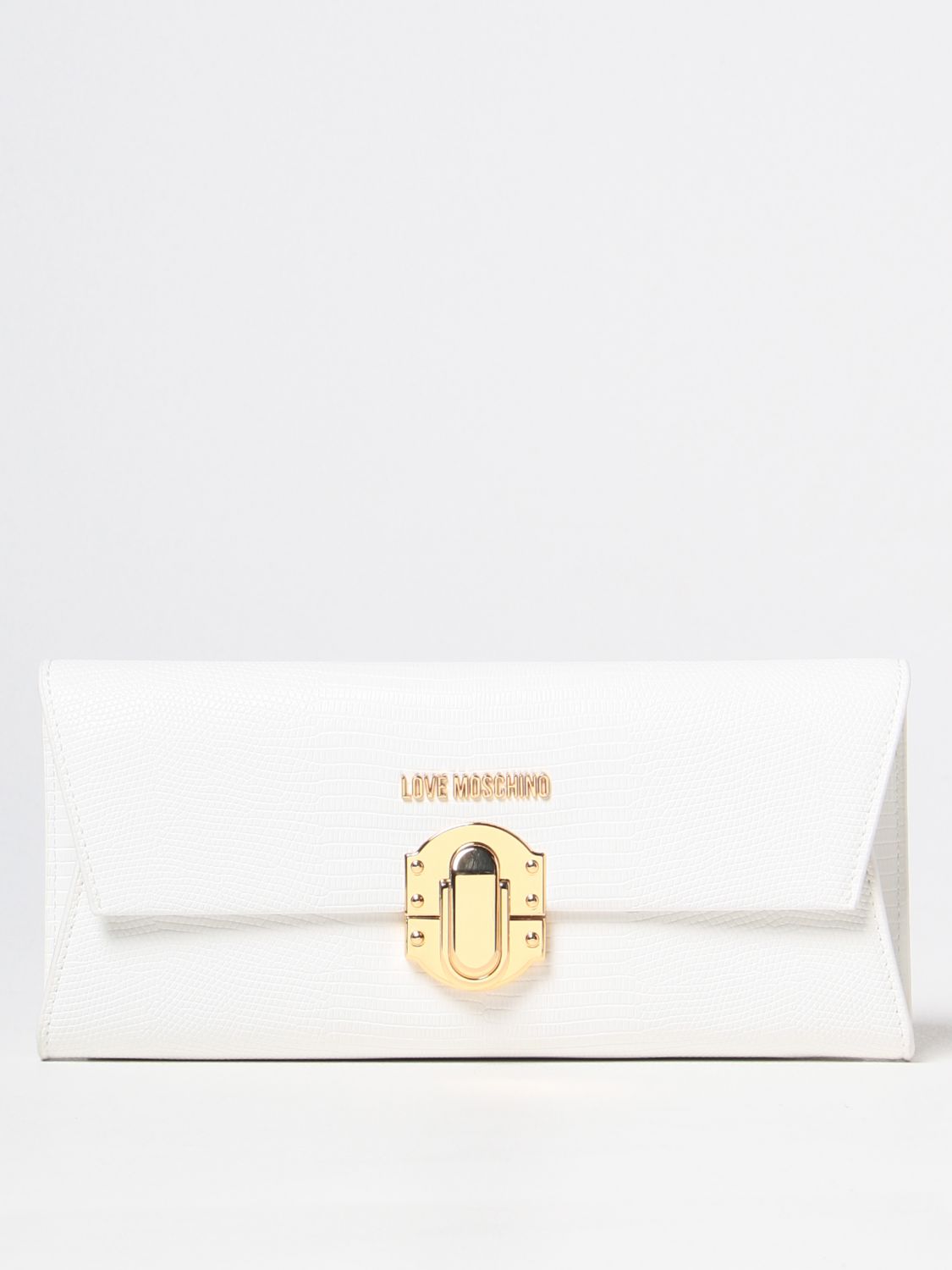 LOVE MOSCHINO: clutch for woman - White | Love Moschino clutch ...