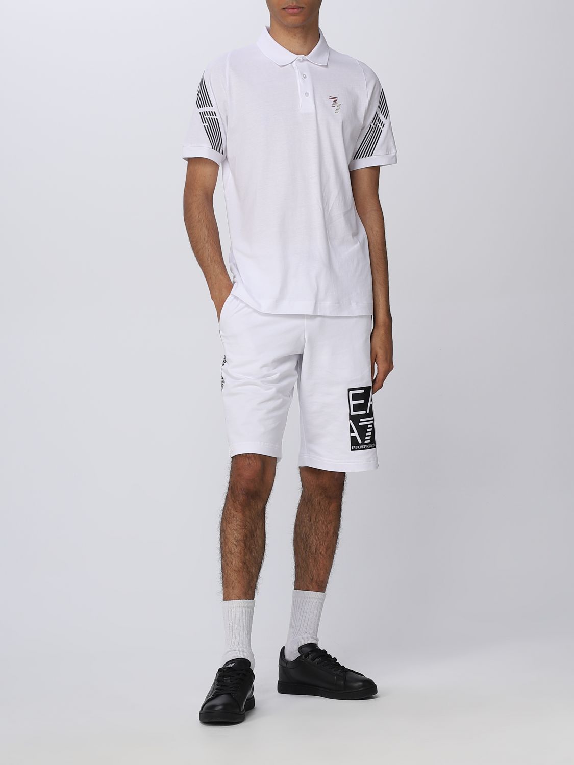 EA7: polo shirt for man - White | Ea7 polo shirt 3RPF51PJ3BZ online on ...