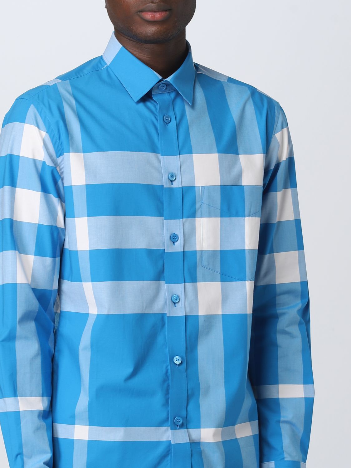 BURBERRY: Camisa para hombre, Azul Oscuro | Camisa Burberry 8065973 en  línea en 