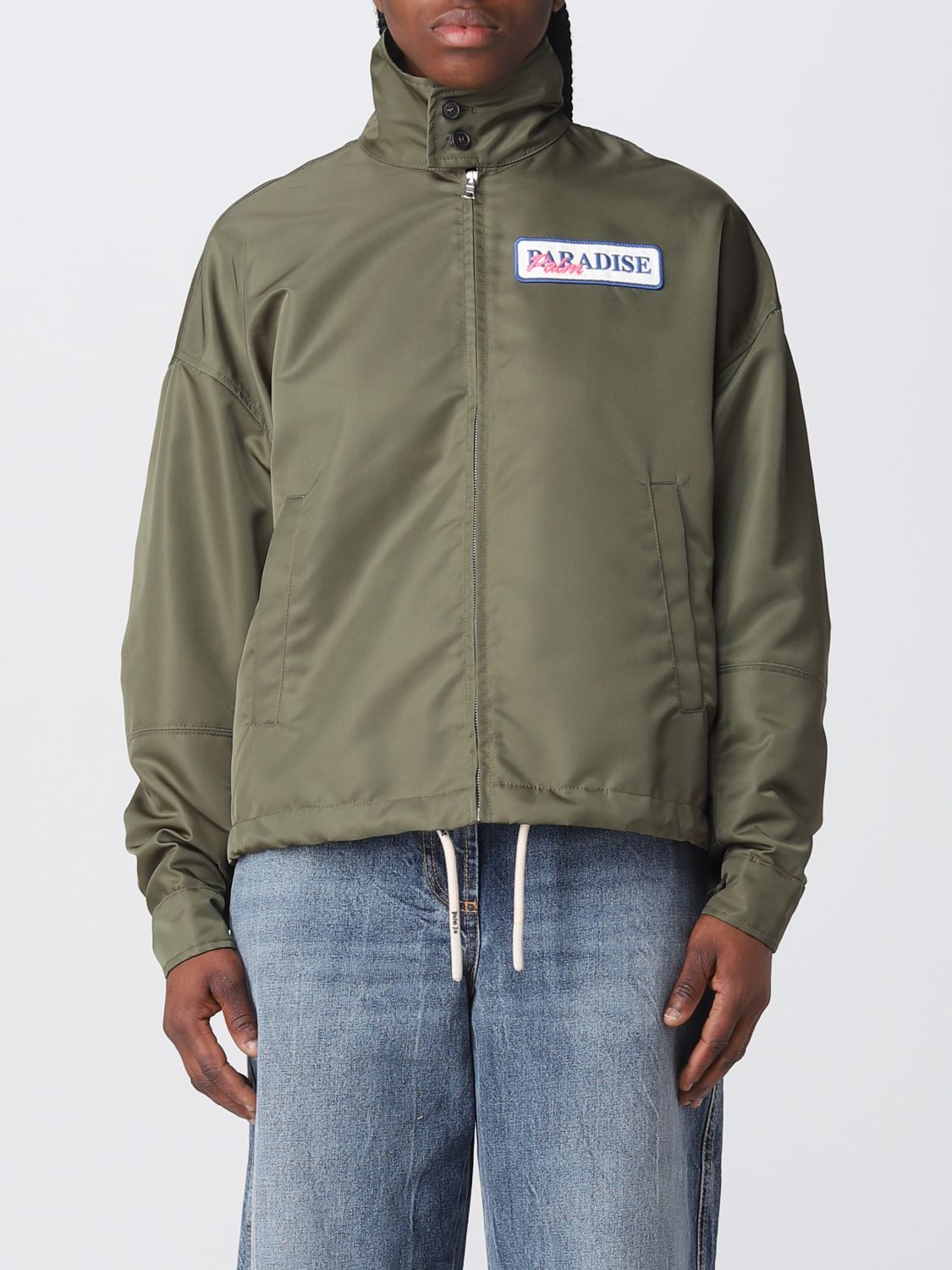 Shop Palm Angels Nylon Jacket In Green