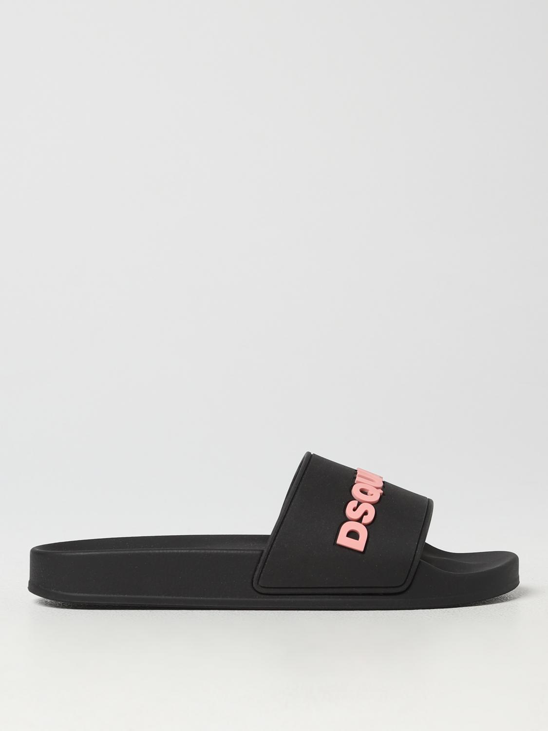Dsquared2 Rubber Slides In Black