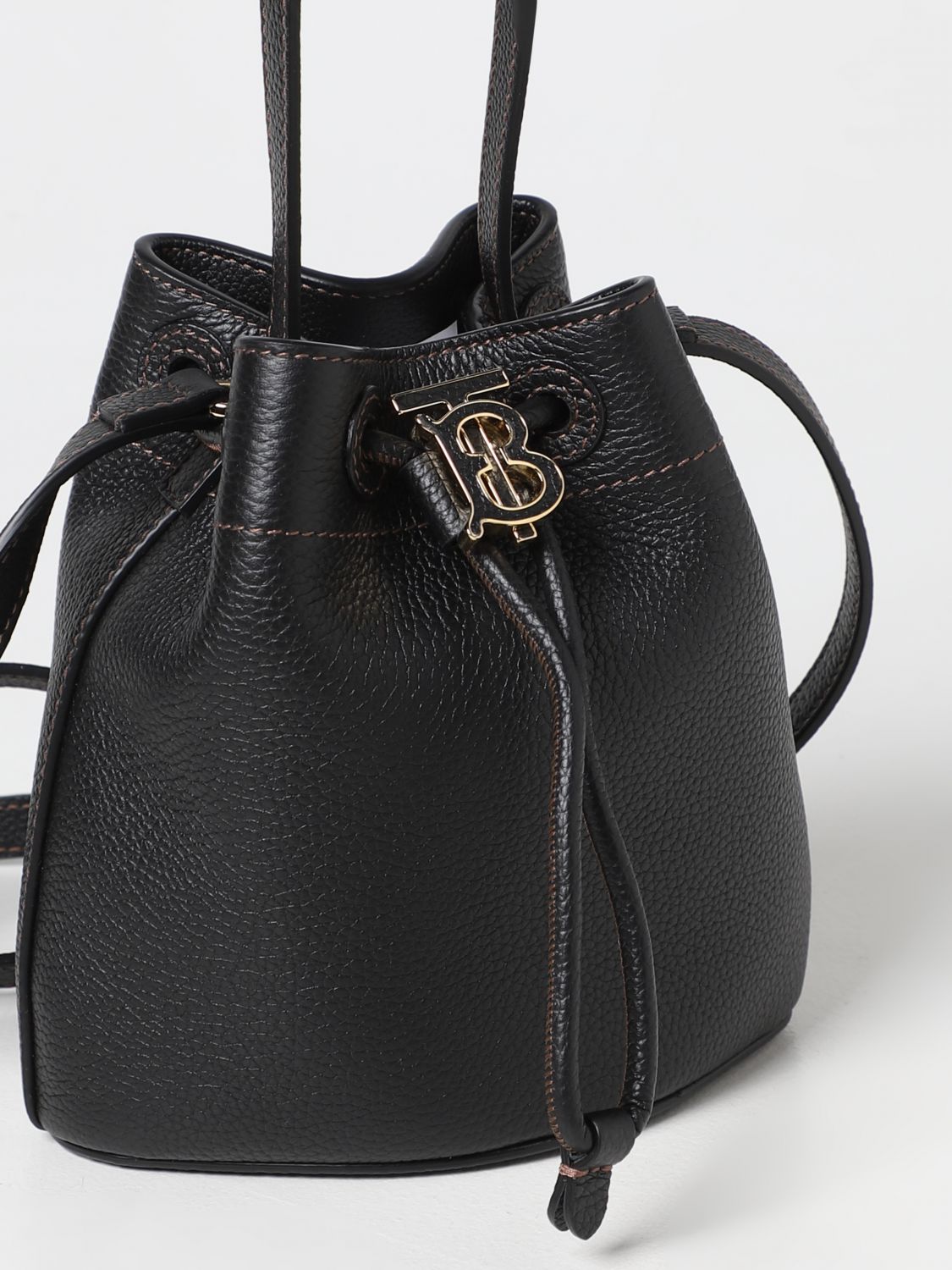 BURBERRY: leather bag - Black | Burberry mini bag 8066182 online on ...