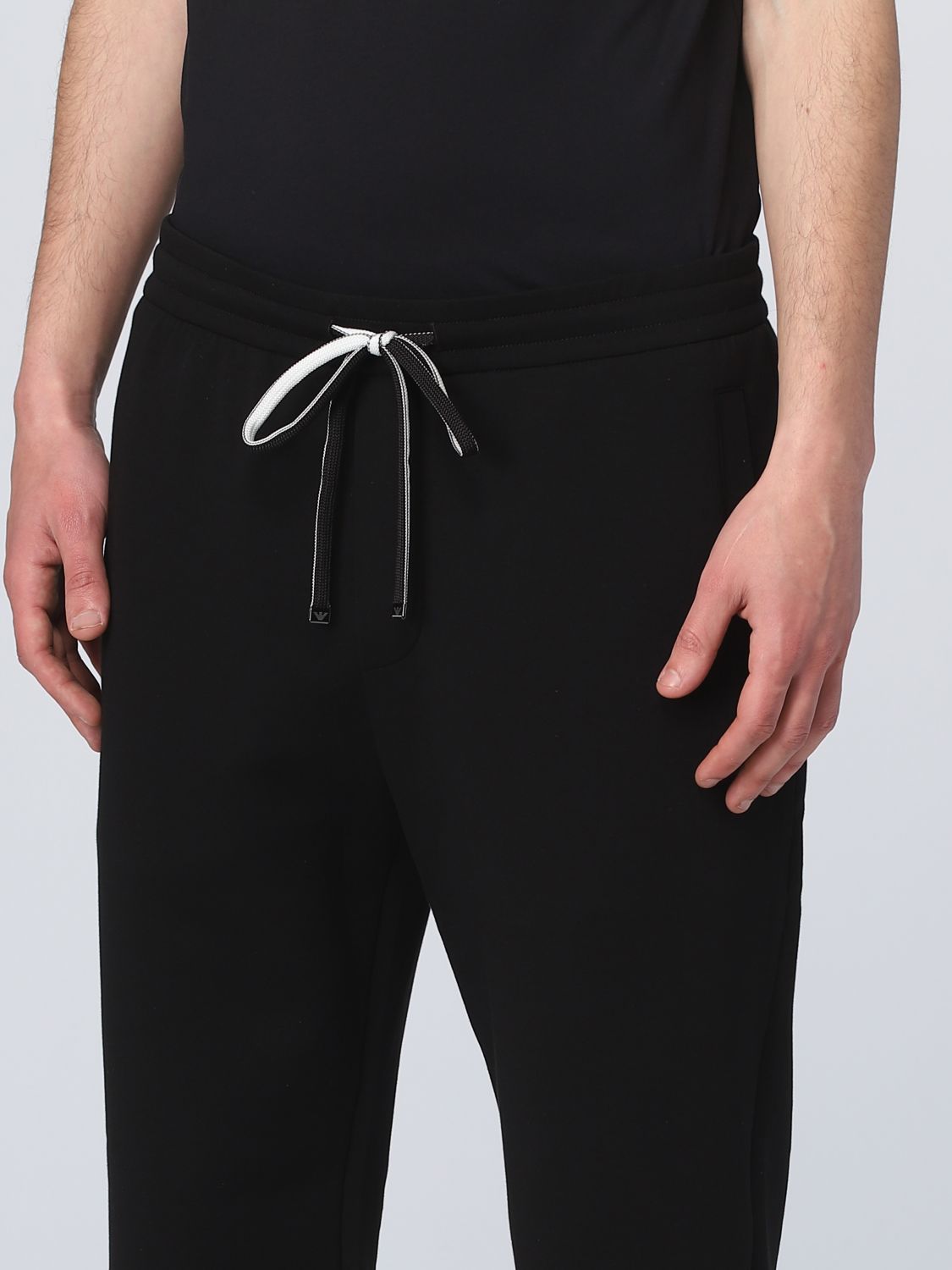 Tuta Emporio Armani: Pantaloni Emporio Armani in misto cotone nero 3