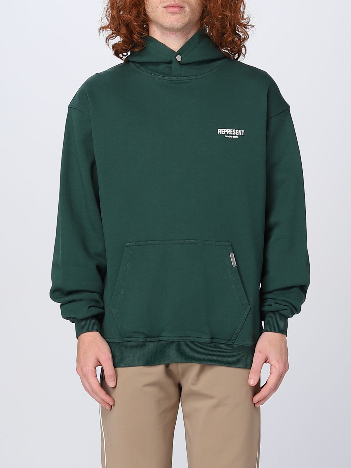 REPRESENT: sweatshirt for man - Green | Represent sweatshirt M04153 ...