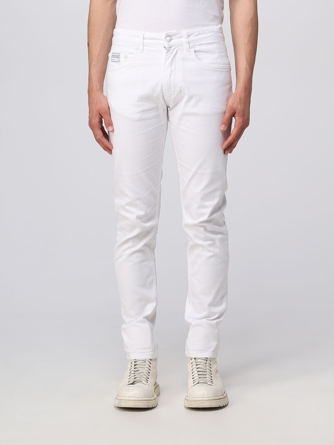 VERSACE JEANS COUTURE: jeans for man - White | Versace Jeans Couture ...