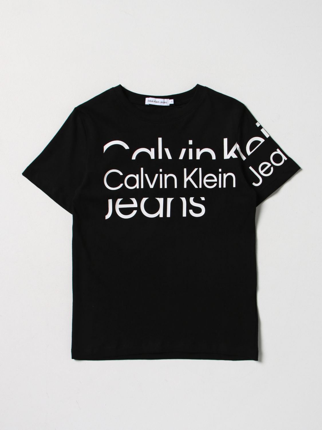 CALVIN KLEIN T-SHIRT CALVIN KLEIN KIDS COLOR BLACK,E21909002