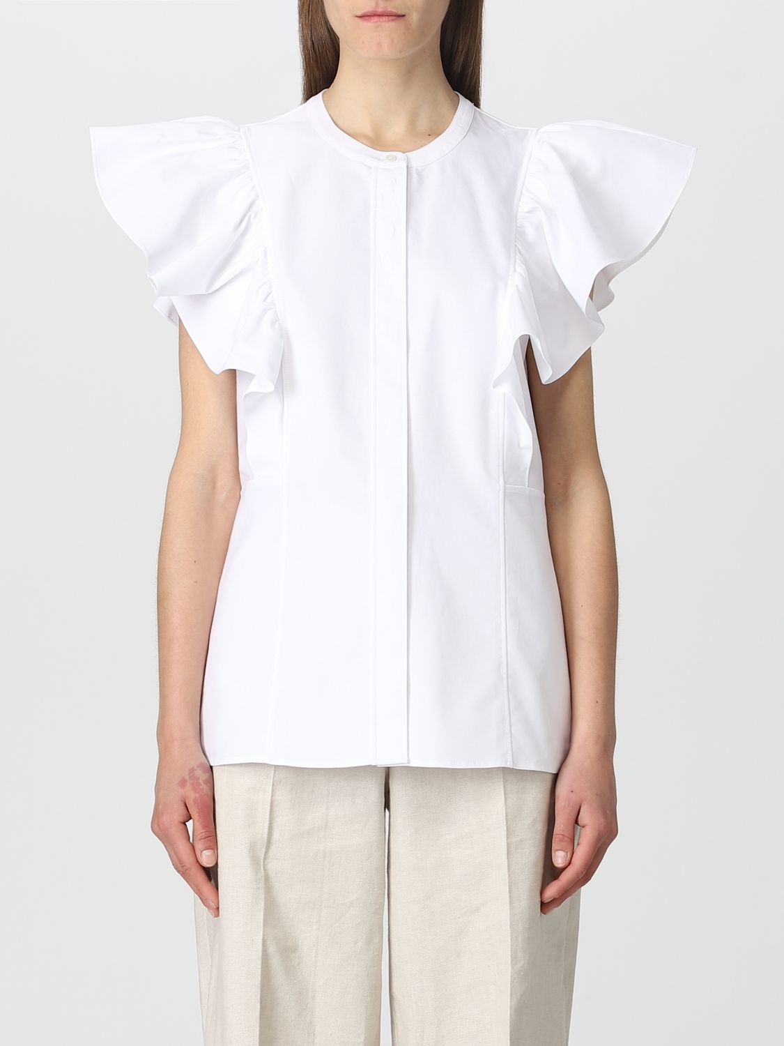 CHLOÉ: top for women - White | Chloé top C23UHT15046 online on GIGLIO.COM