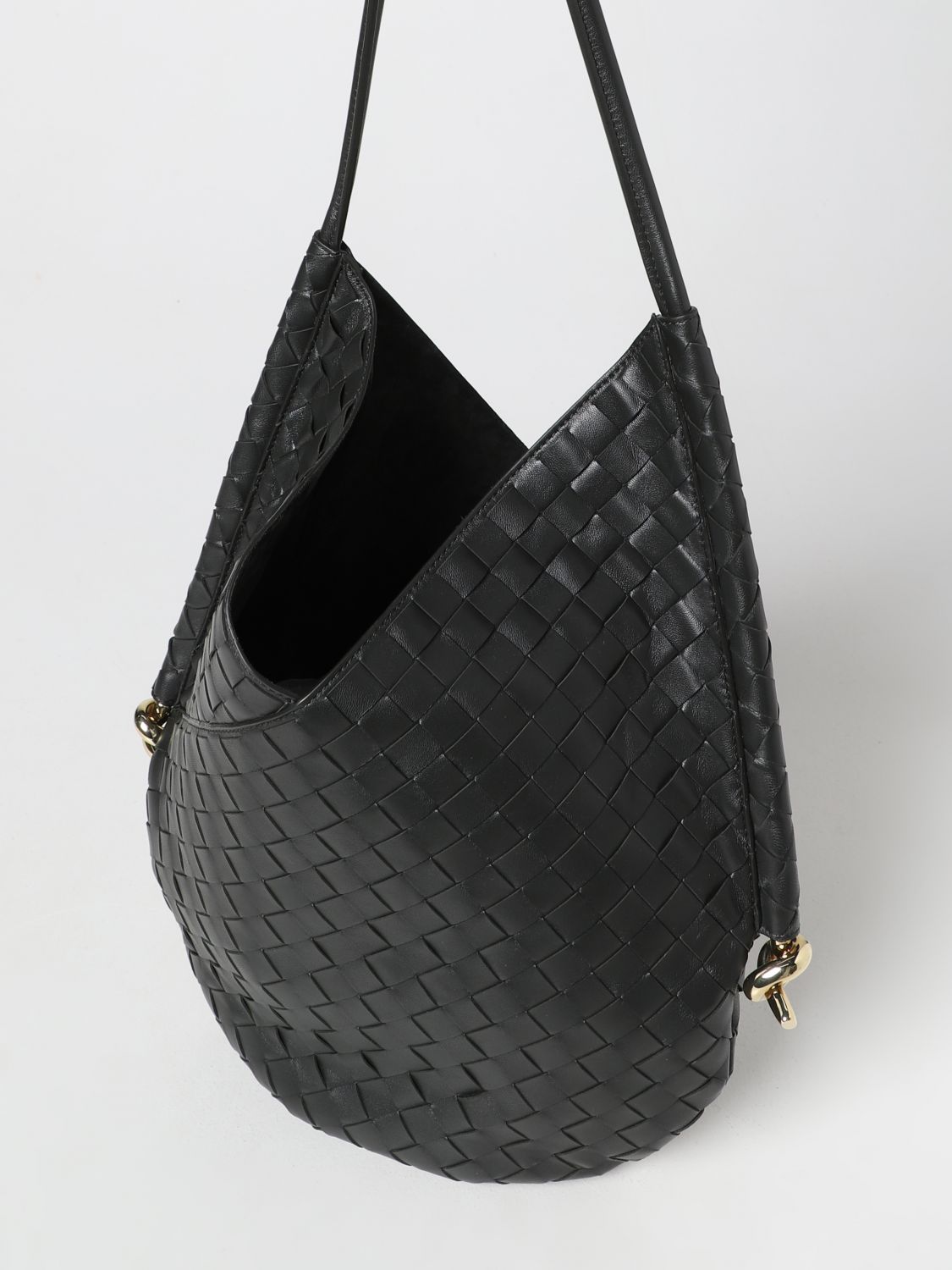 BOTTEGA VENETA: Solstice bag in woven nappa leather - Green | Bottega ...