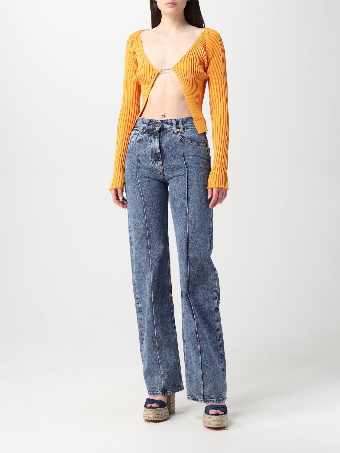 JACQUEMUS: jeans woman - Blue | Jacquemus jeans online on GIGLIO.COM