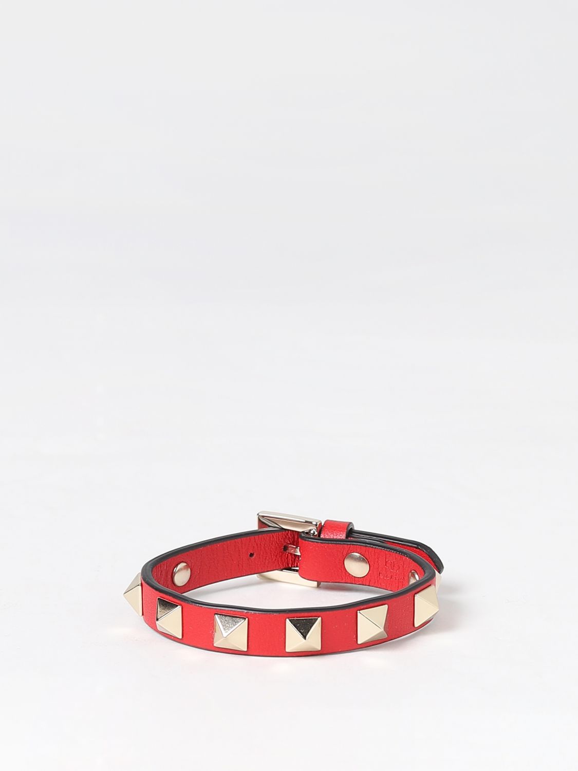 VALENTINO GARAVANI: leather bracelet - Red Valentino Garavani 2W0J0255VIT online on GIGLIO.COM