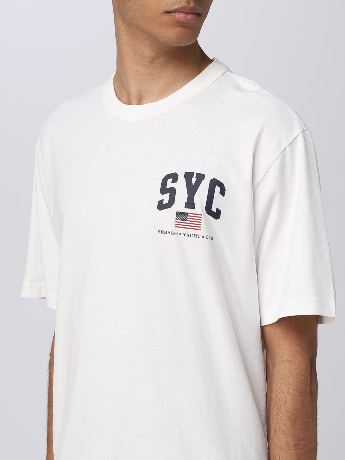 SEBAGO: t-shirt for man - White | Sebago t-shirt 75118BW online on ...
