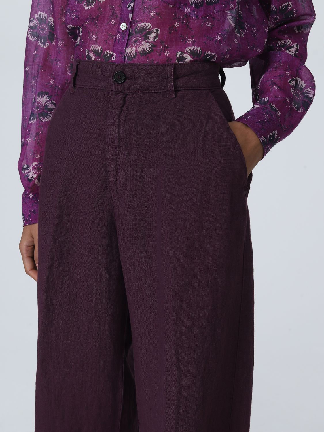 MASSIMO ALBA: pants for woman - Plum | Massimo Alba pants T2160 LOIS ...