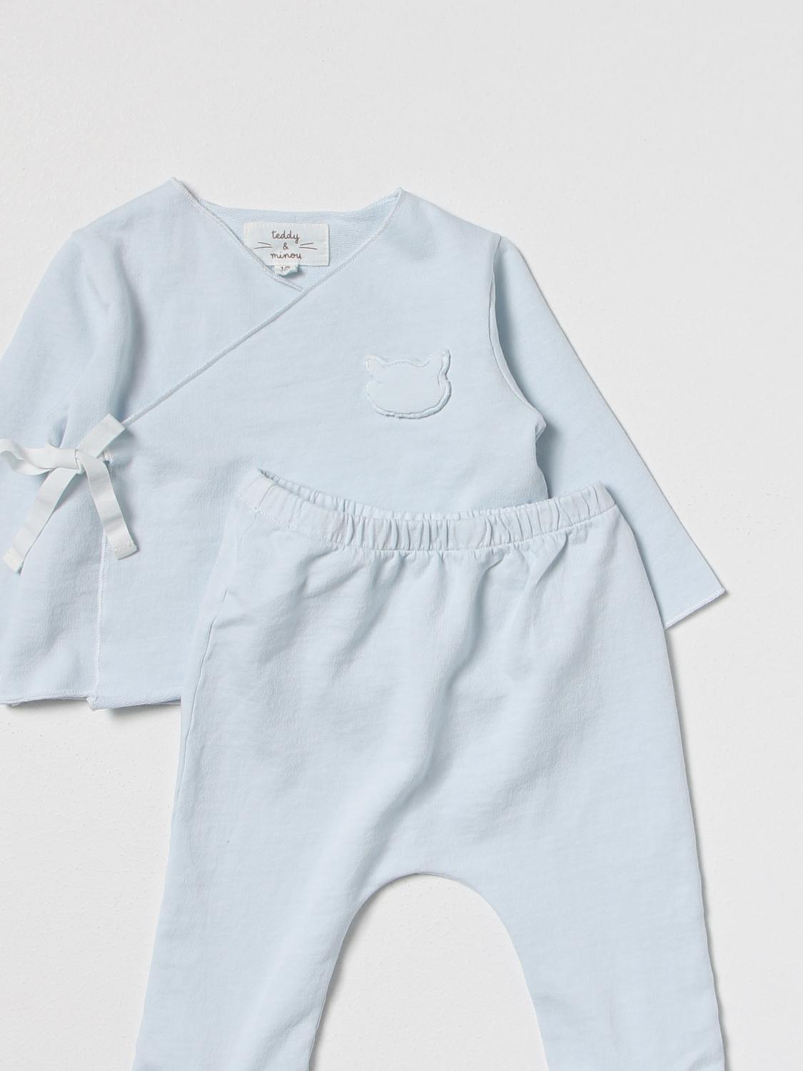 Completo Teddy & Minou: Completo Teddy & Minou neonato celeste 3