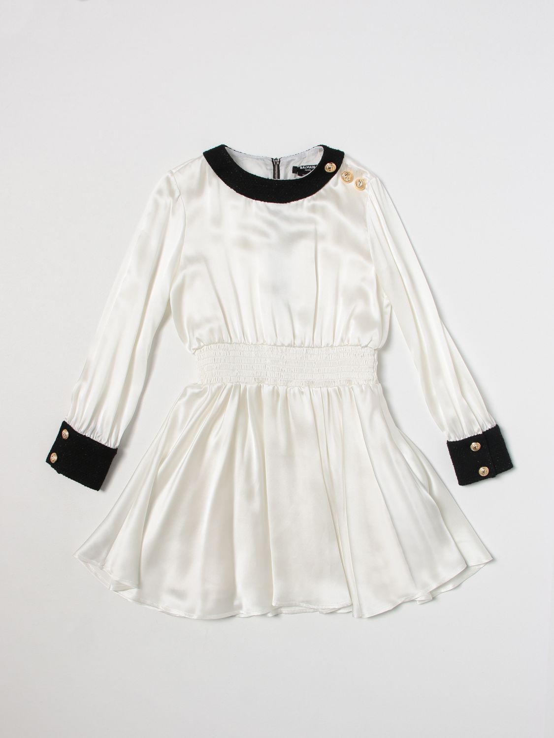 BALMAIN KIDS: dress for girls - Ivory | Balmain Kids dress BS1B30K0108 online on