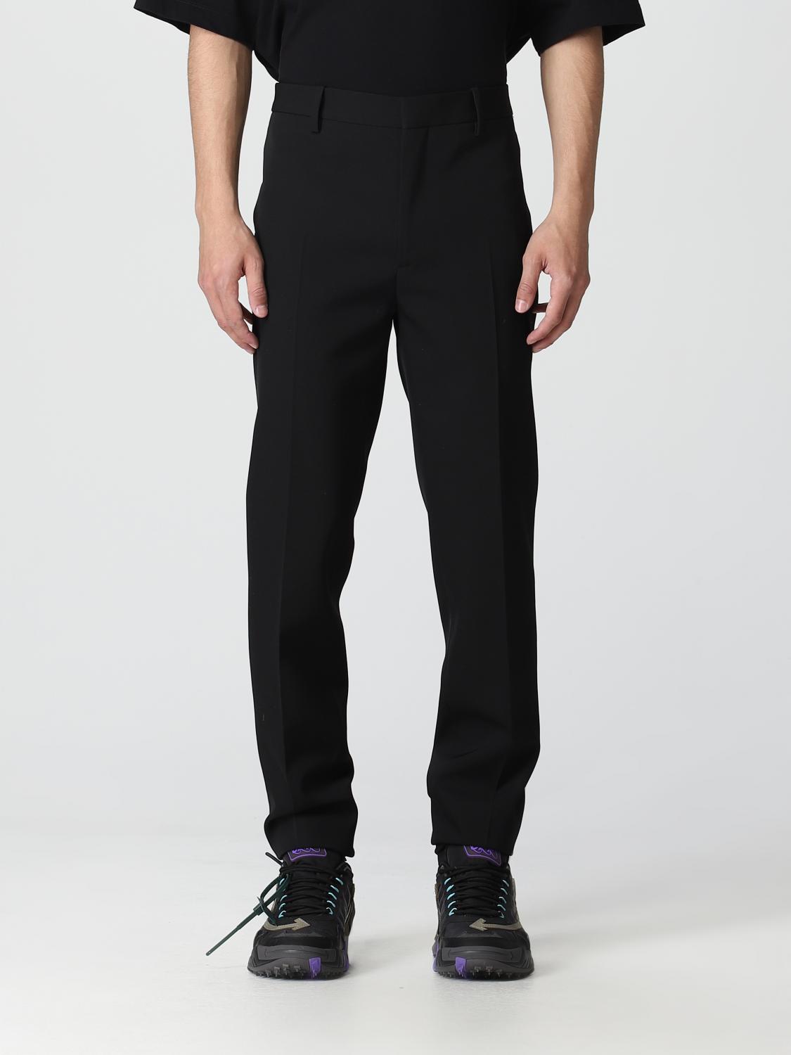 Shop Off-white Virgin Wool Pants In Black