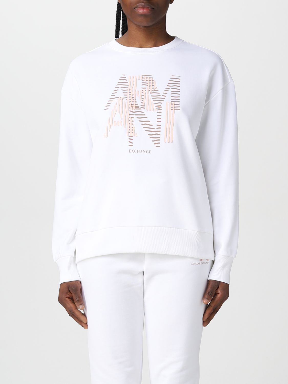 ARMANI EXCHANGE: sweatshirt for woman - White | Armani Exchange sweatshirt 3RYM70YJDBZ online GIGLIO.COM