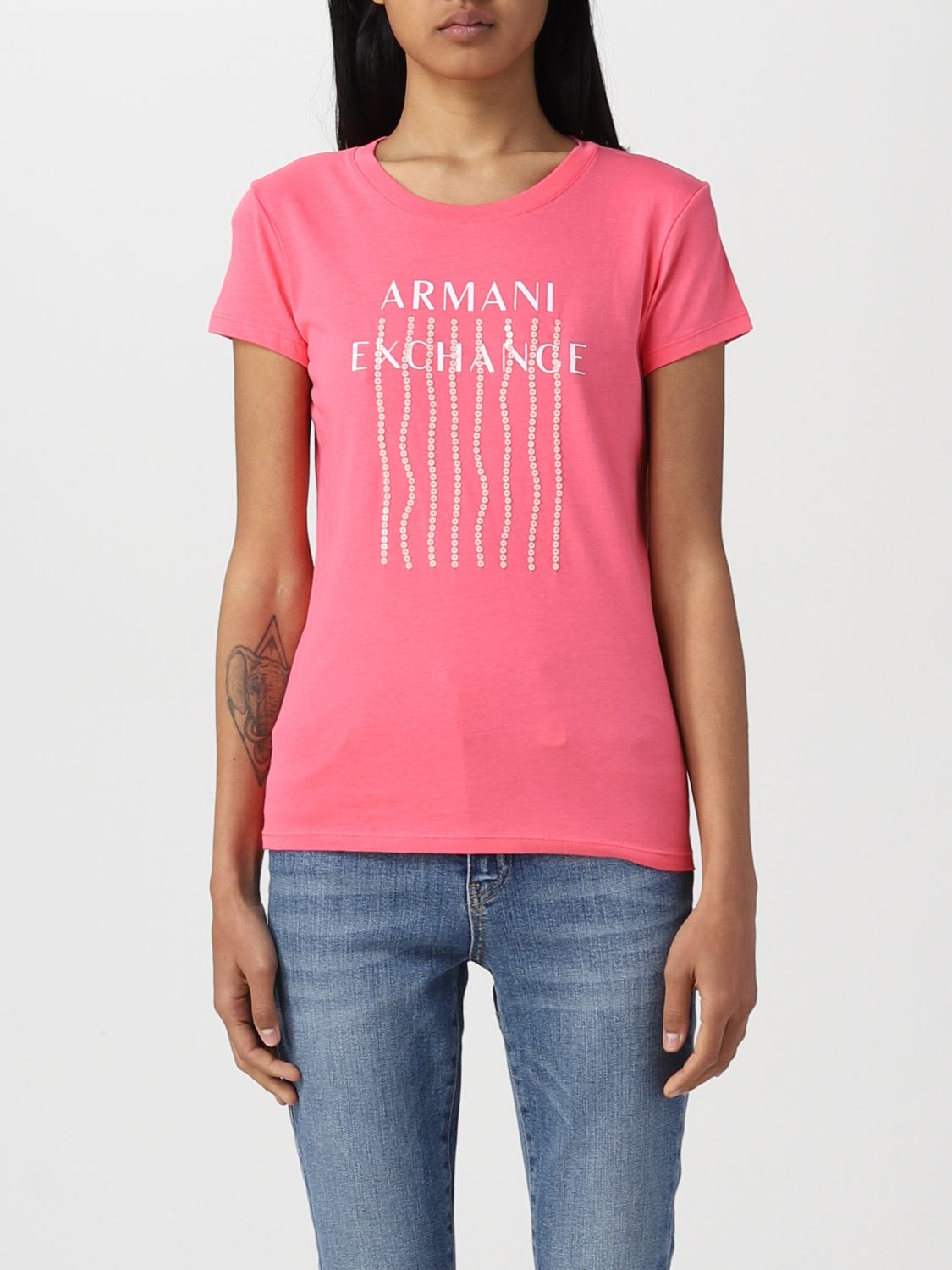 ARMANI EXCHANGE: t-shirt for woman - Fuchsia | Armani t-shirt 3RYTEWYJ8QZ online GIGLIO.COM
