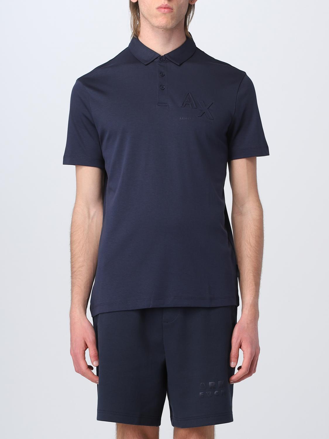 ARMANI EXCHANGE: polo shirt for man - Blue | Armani Exchange polo shirt ...