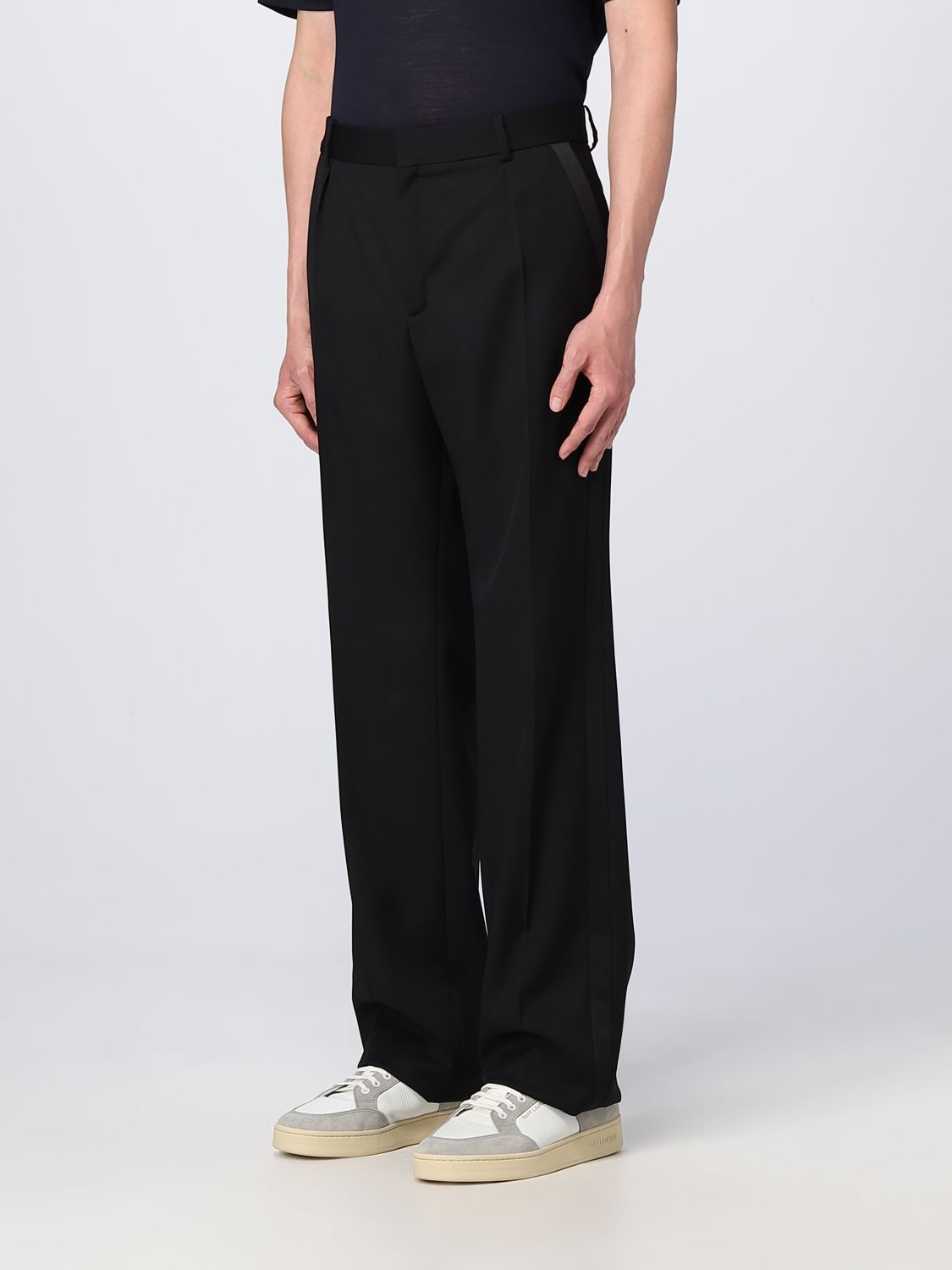 SAINT LAURENT: wool pants - Black | Saint Laurent pants 737998Y512W ...