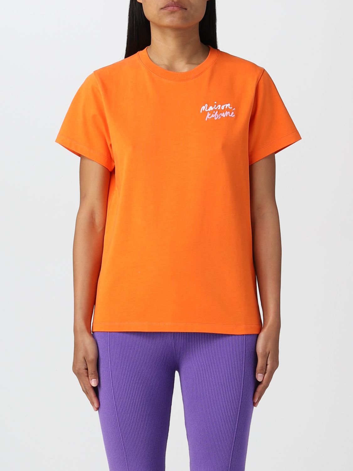 MAISON KITSUNÉ: t-shirt for woman - Orange | Maison Kitsuné t-shirt ...