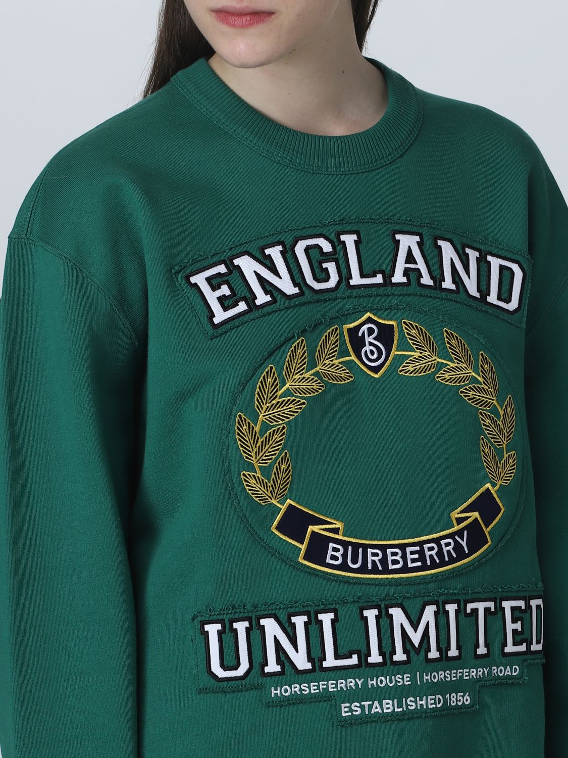 BURBERRY: sweatshirt for woman - Green | Burberry sweatshirt 8065047 online  on 