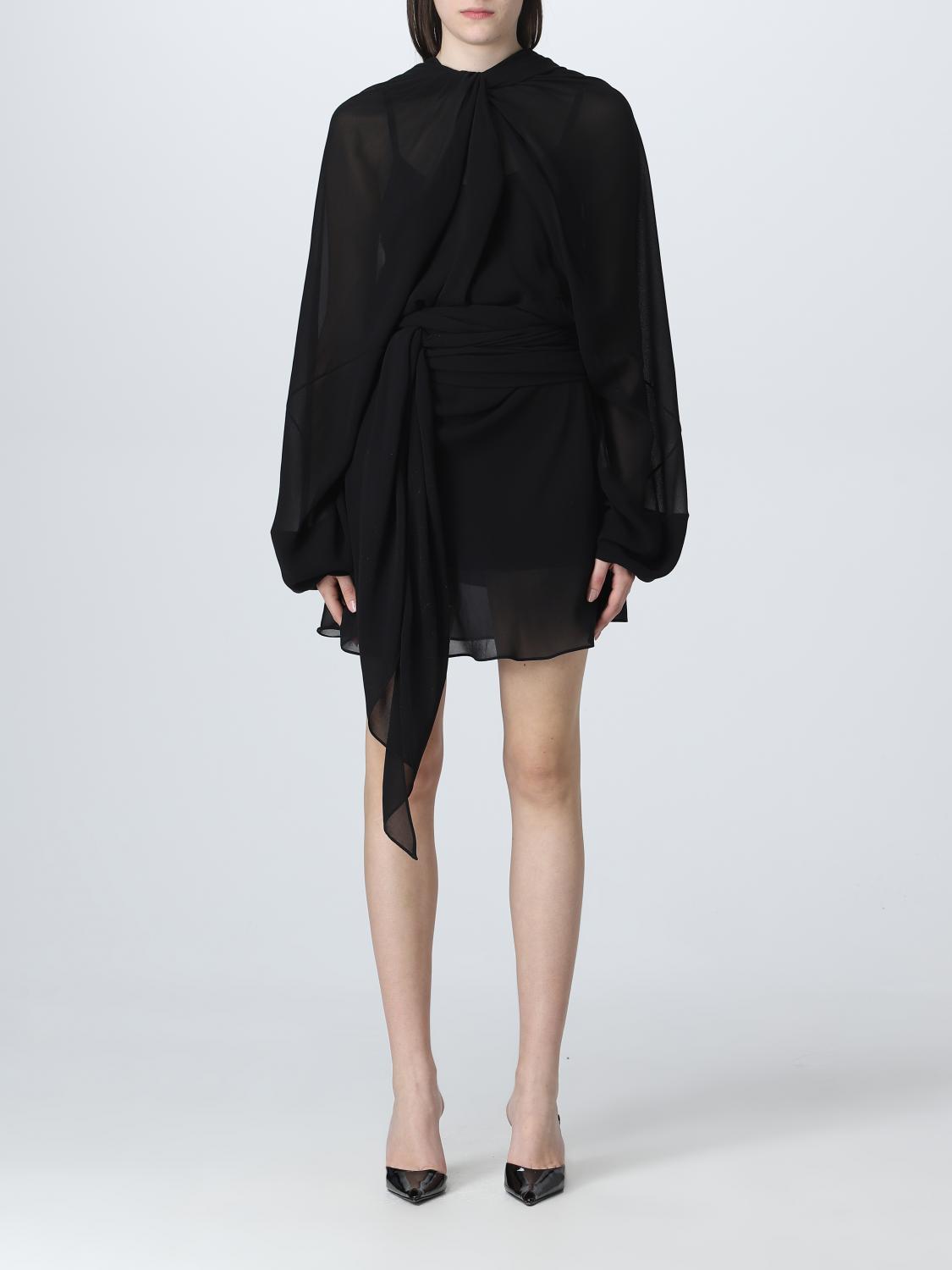 Maison Margiela Black Silk Mini Dress In Black