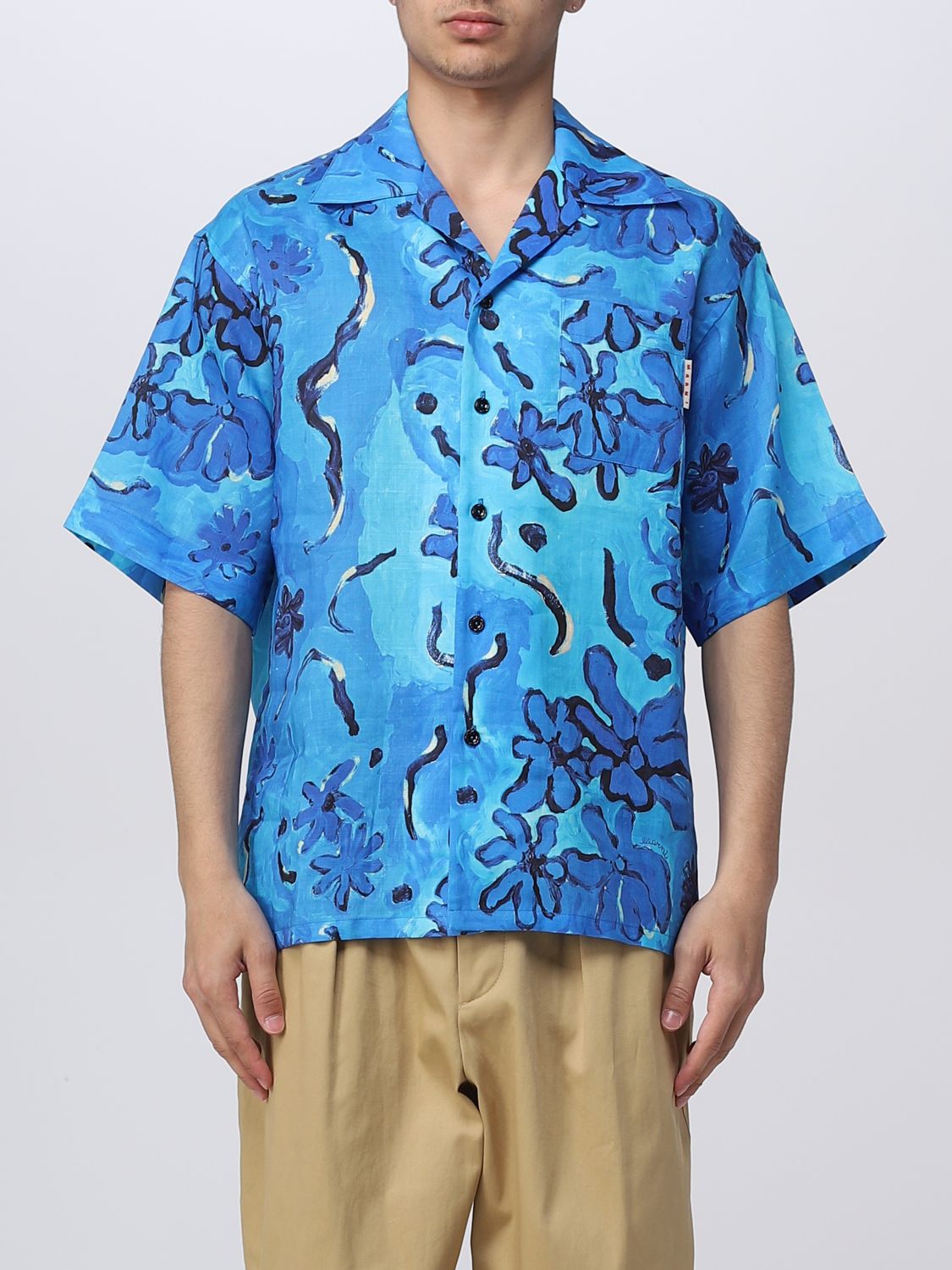 MARNI: shirt for man - Gnawed Blue | Marni shirt CUMU0213M1UTR026 ...