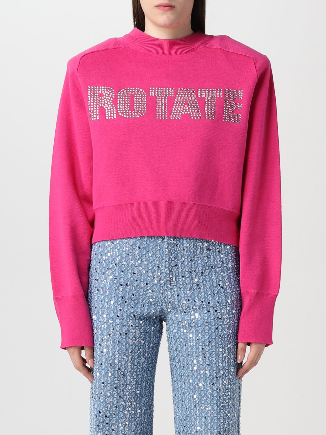 Shop Rotate Birger Christensen Sweater Rotate Woman Color Fuchsia