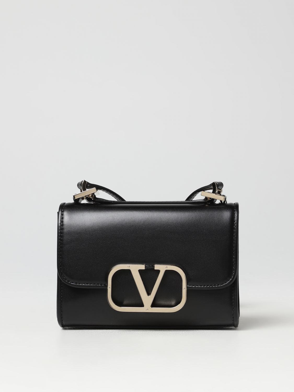 VALENTINO GARAVANI: VLogo Type bag in leather - Black  Valentino Garavani  mini bag 2W2B0L51MUS online at