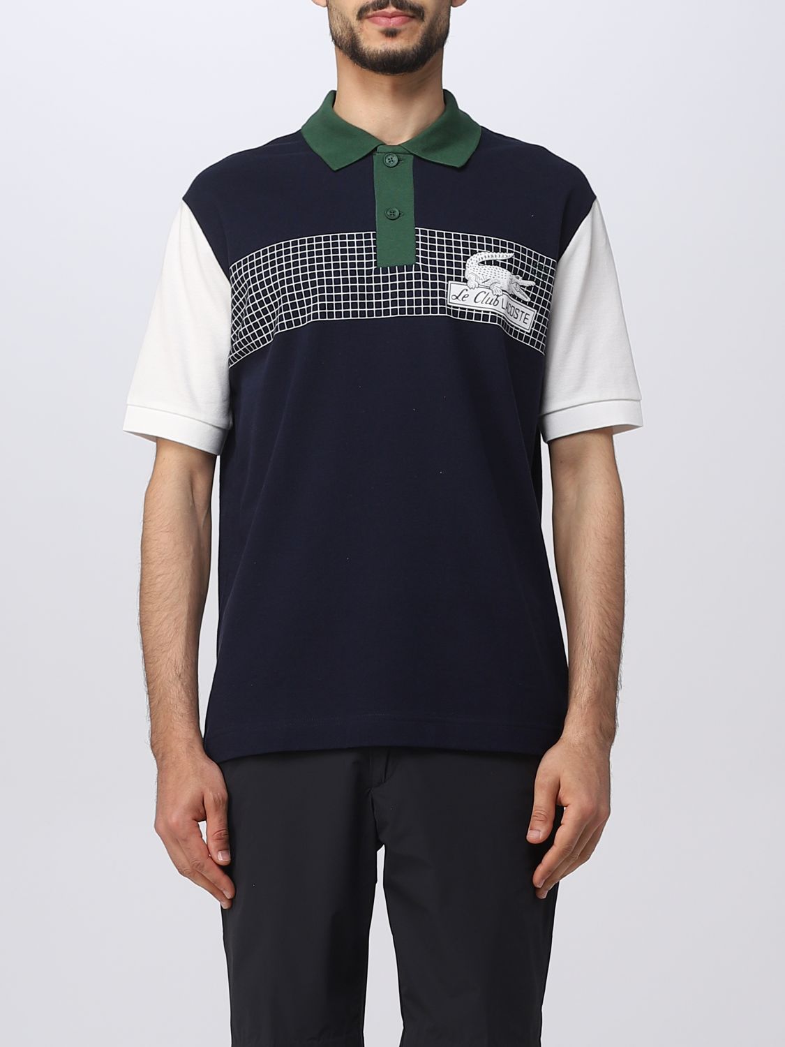 LACOSTE: polo shirt for man - Blue | Lacoste polo shirt PH7822 online ...