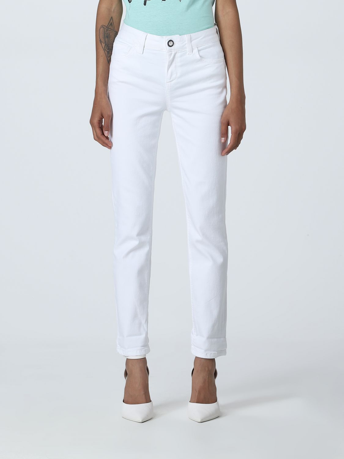 LIU JO: jeans for woman - White | Liu Jo UA3114TS038 online GIGLIO.COM