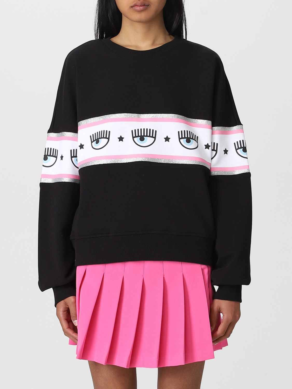 Shop Chiara Ferragni Sweatshirt  Woman Color Black