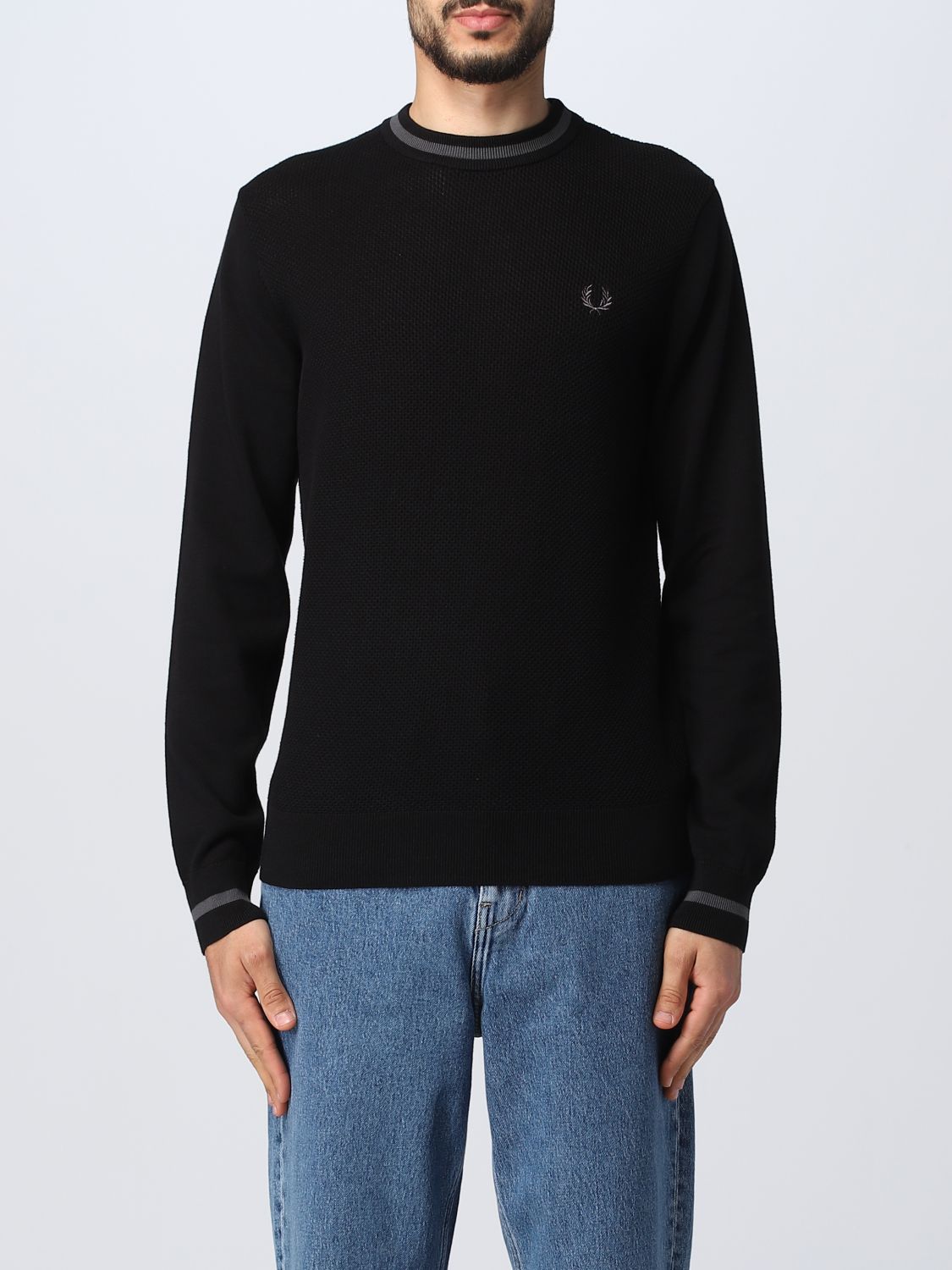 FRED PERRY: sweater for man - Black | Fred Perry sweater K5530 online ...