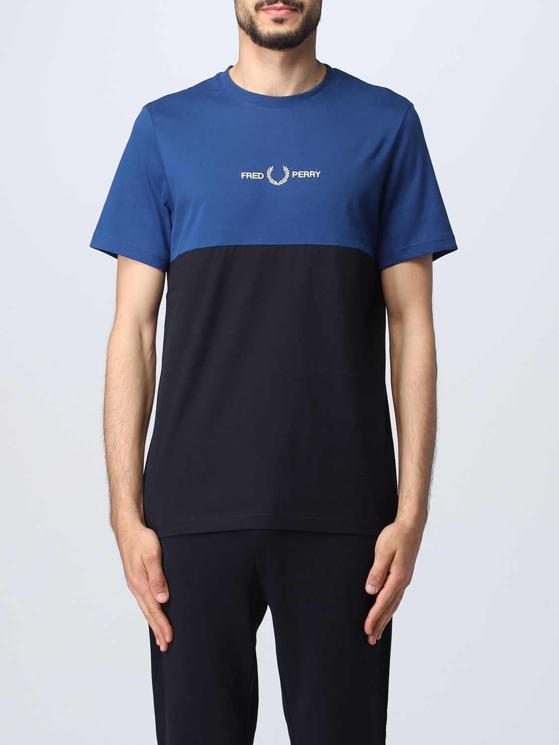 FRED PERRY: t-shirt for man - Navy | Fred Perry t-shirt M5617 online on ...