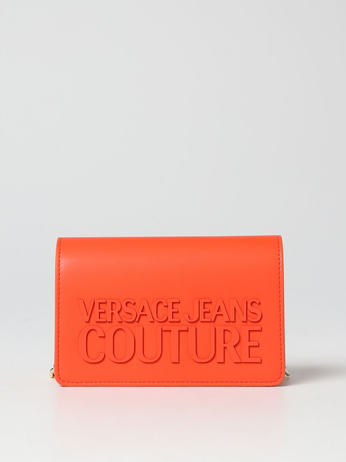VERSACE JEANS COUTURE: bag in synthetic leather - Orange | Versace ...