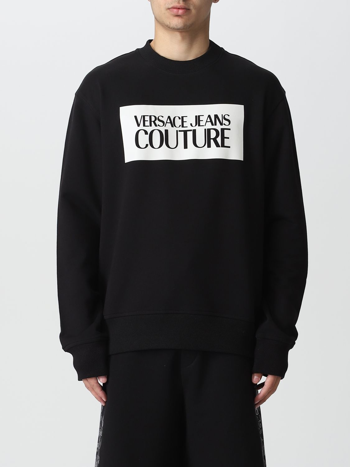 Shop Versace Jeans Couture Sweatshirt In Cotton In Black