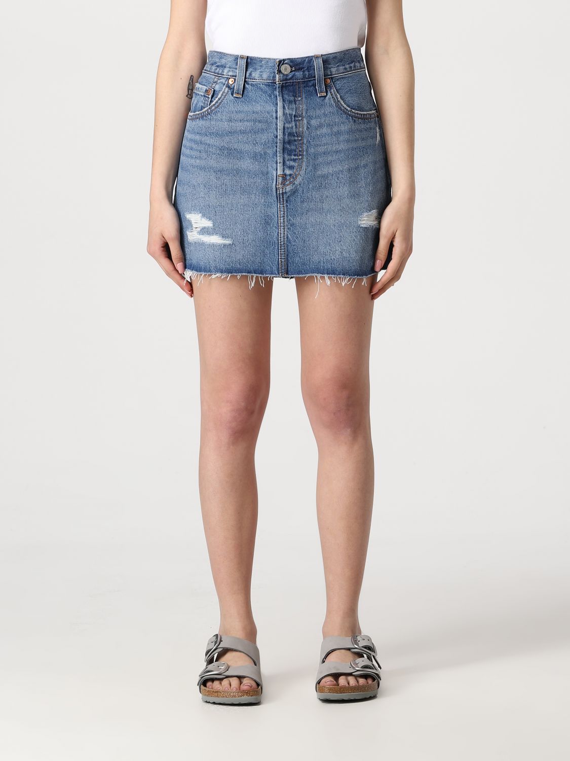 LEVI'S: skirt for woman - Blue | Levi's skirt A46940000 online on ...
